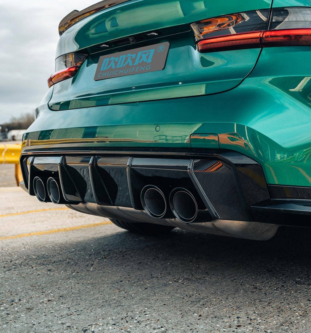 DRY CARBON FIBER MP STYLE REAR DIFFUSER "V2" STYLE